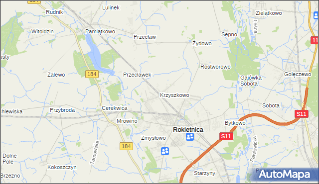 mapa Krzyszkowo, Krzyszkowo na mapie Targeo