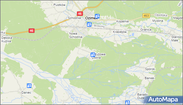 mapa Krzyżowa Dolina, Krzyżowa Dolina na mapie Targeo
