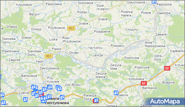 mapa Leńcze, Leńcze na mapie Targeo