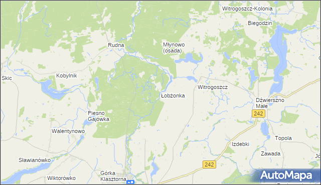 mapa Łobżonka, Łobżonka na mapie Targeo
