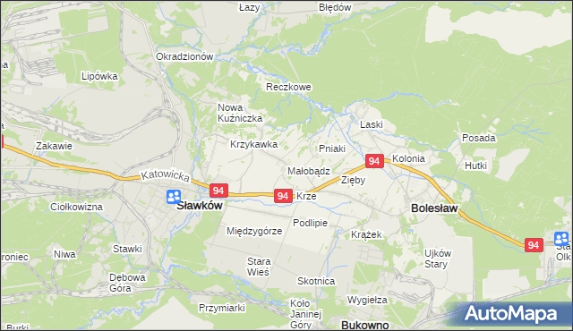 mapa Małobądz, Małobądz na mapie Targeo