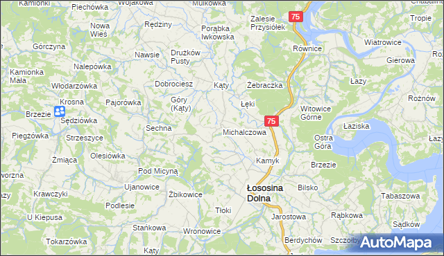 mapa Michalczowa, Michalczowa na mapie Targeo