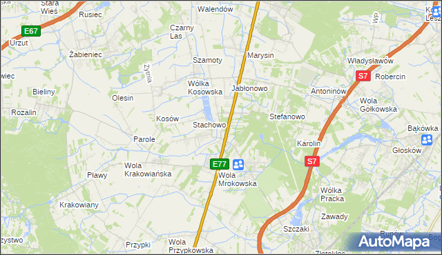 mapa Mroków gmina Lesznowola, Mroków gmina Lesznowola na mapie Targeo