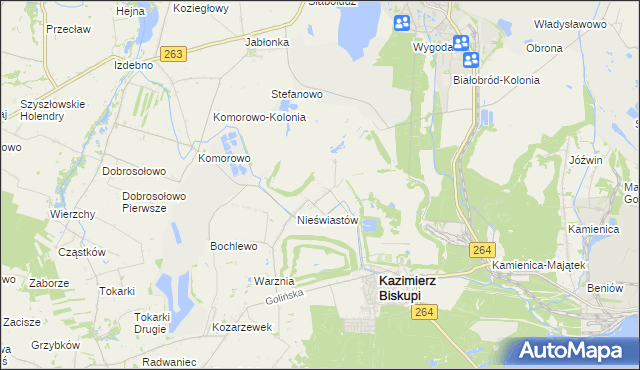 mapa Nieświastów Osada, Nieświastów Osada na mapie Targeo