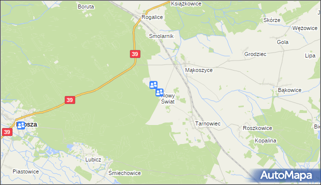 mapa Nowy Świat gmina Lubsza, Nowy Świat gmina Lubsza na mapie Targeo