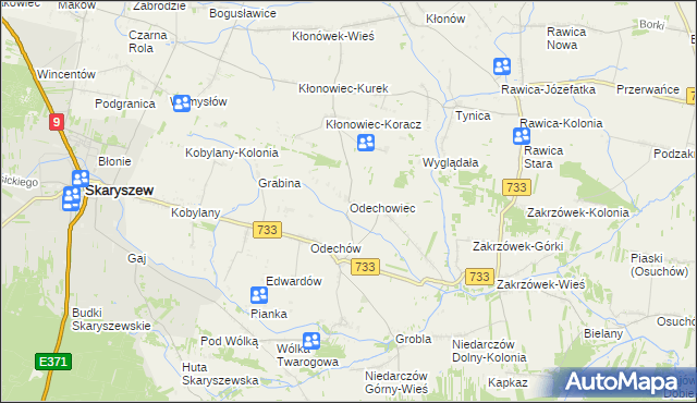 mapa Odechowiec, Odechowiec na mapie Targeo