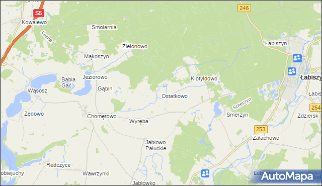 mapa Ostatkowo, Ostatkowo na mapie Targeo