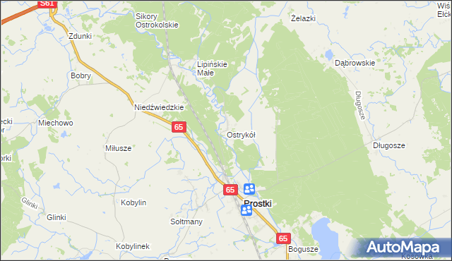 mapa Ostrykół, Ostrykół na mapie Targeo