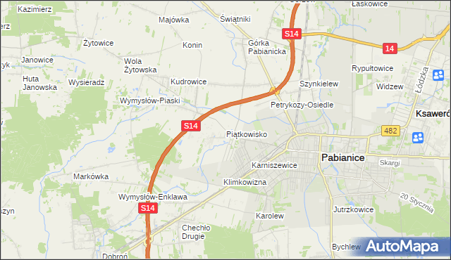mapa Piątkowisko, Piątkowisko na mapie Targeo