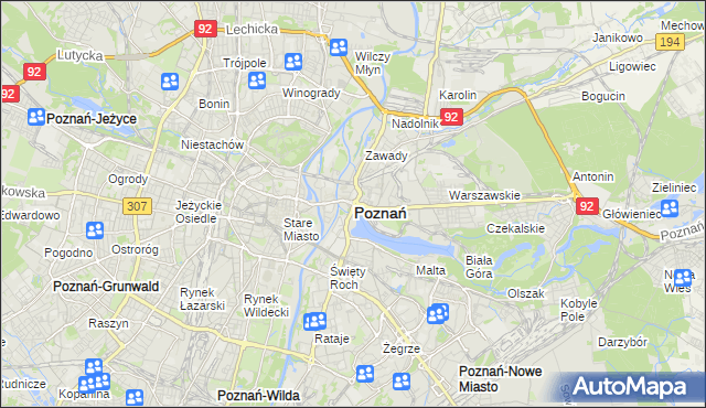 mapa Poznania, Poznań na mapie Targeo