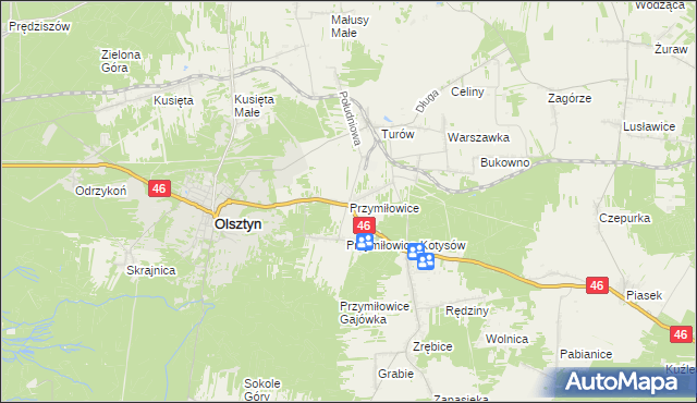 mapa Przymiłowice, Przymiłowice na mapie Targeo
