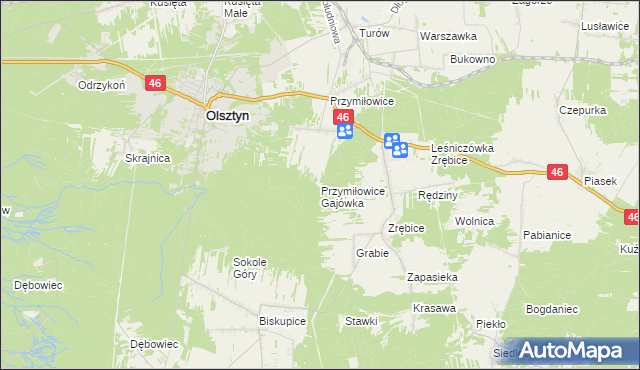 mapa Przymiłowice Gajówka, Przymiłowice Gajówka na mapie Targeo