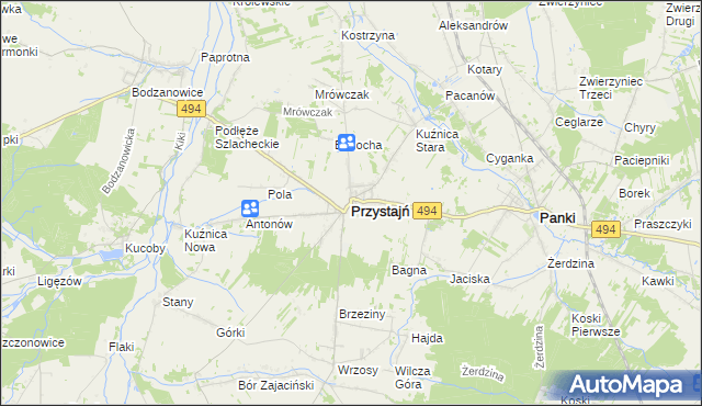 mapa Przystajń, Przystajń na mapie Targeo
