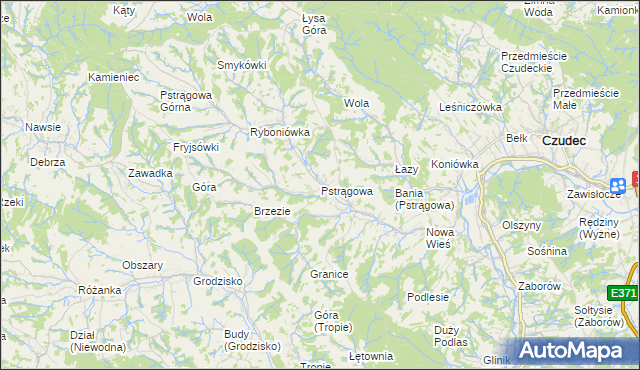 mapa Pstrągowa, Pstrągowa na mapie Targeo