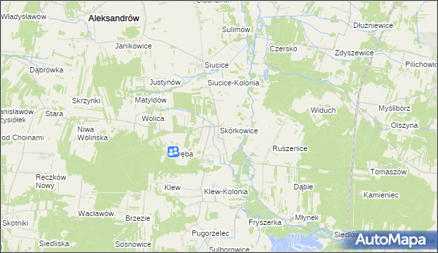 mapa Skórkowice, Skórkowice na mapie Targeo