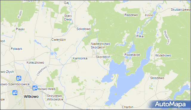 mapa Skorzęcin, Skorzęcin na mapie Targeo