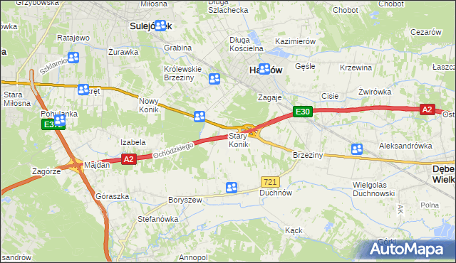 mapa Stary Konik, Stary Konik na mapie Targeo