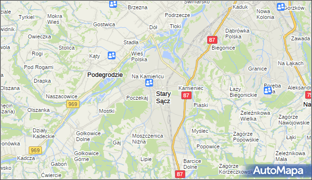 mapa Stary Sącz, Stary Sącz na mapie Targeo