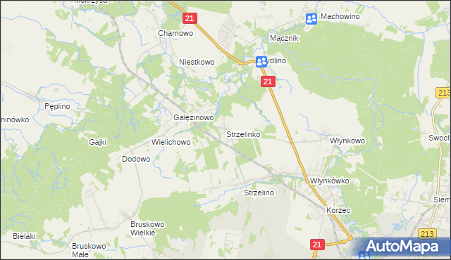 mapa Strzelinko, Strzelinko na mapie Targeo