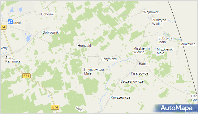 mapa Suchynicze, Suchynicze na mapie Targeo