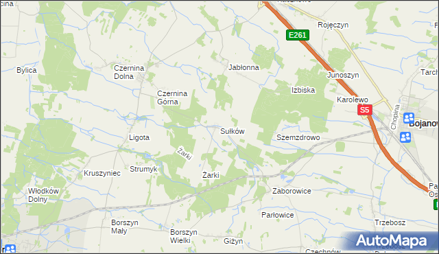 mapa Sułków gmina Góra, Sułków gmina Góra na mapie Targeo