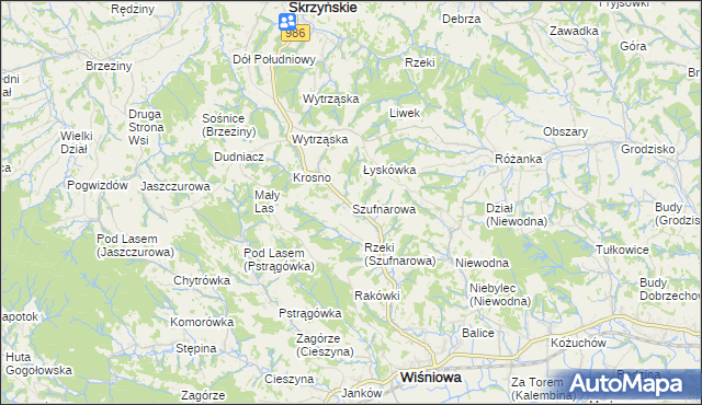 mapa Szufnarowa, Szufnarowa na mapie Targeo