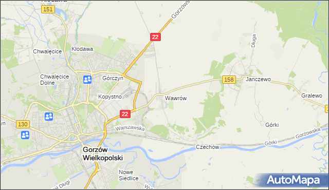 mapa Wawrów, Wawrów na mapie Targeo