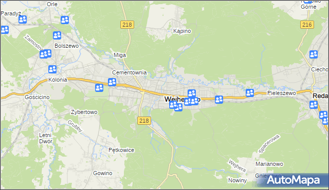 mapa Wejherowo, Wejherowo na mapie Targeo