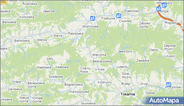 mapa Więciórka, Więciórka na mapie Targeo