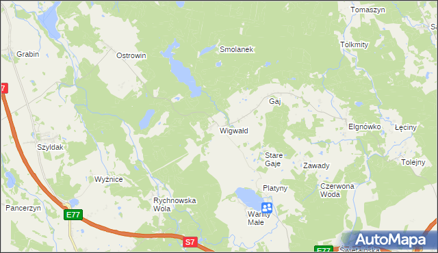 mapa Wigwałd, Wigwałd na mapie Targeo