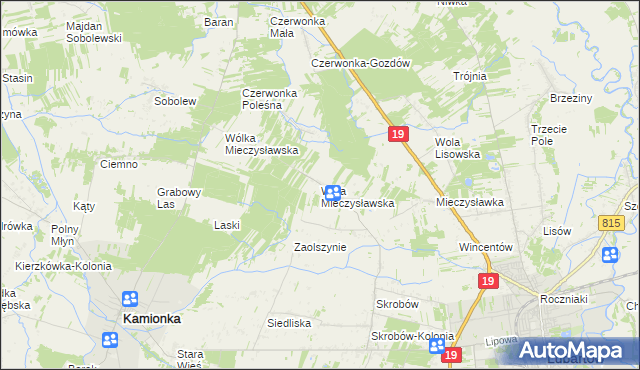 mapa Wola Mieczysławska, Wola Mieczysławska na mapie Targeo