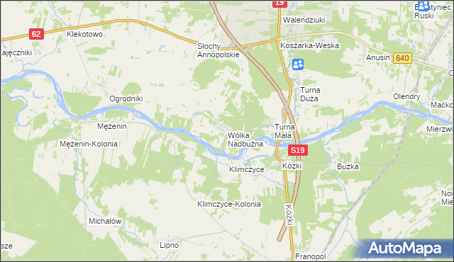 mapa Wólka Nadbużna gmina Siemiatycze, Wólka Nadbużna gmina Siemiatycze na mapie Targeo