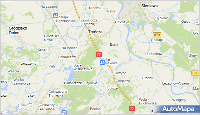 mapa Wólka Ogryzkowa, Wólka Ogryzkowa na mapie Targeo