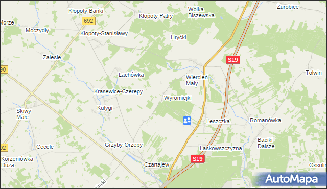 mapa Wyromiejki, Wyromiejki na mapie Targeo