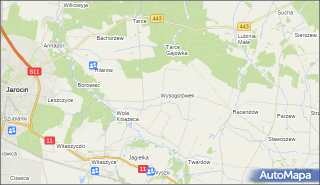 mapa Wysogotówek, Wysogotówek na mapie Targeo