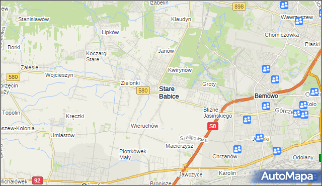 mapa Babice Nowe, Babice Nowe na mapie Targeo