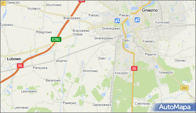 mapa Dalki, Dalki na mapie Targeo