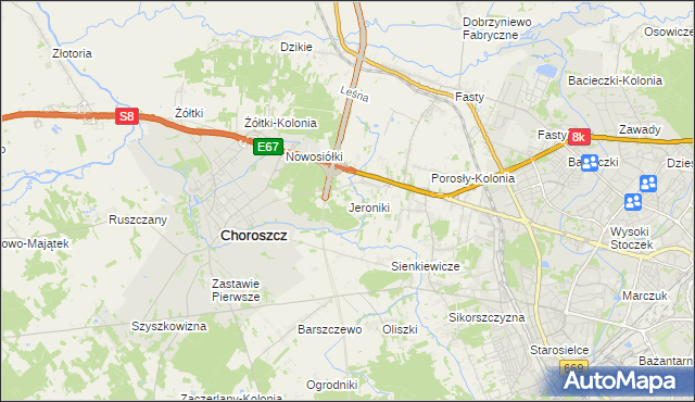 mapa Jeroniki, Jeroniki na mapie Targeo