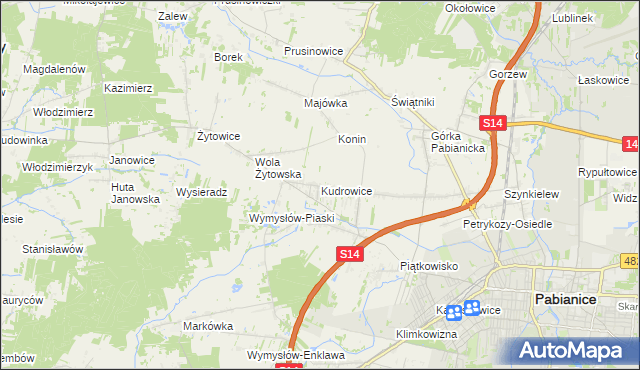 mapa Kudrowice, Kudrowice na mapie Targeo