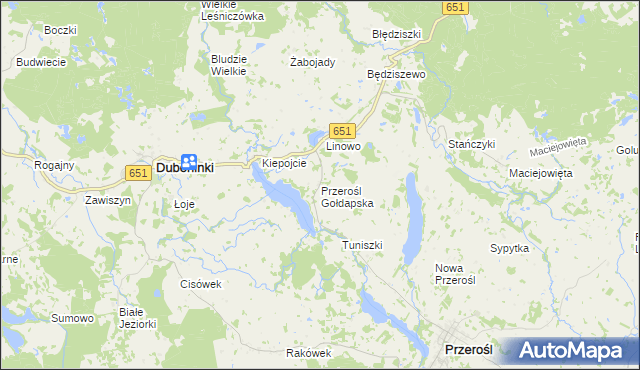 mapa Przerośl Gołdapska, Przerośl Gołdapska na mapie Targeo