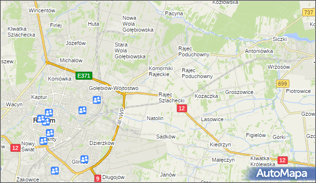 mapa Rajec Szlachecki, Rajec Szlachecki na mapie Targeo