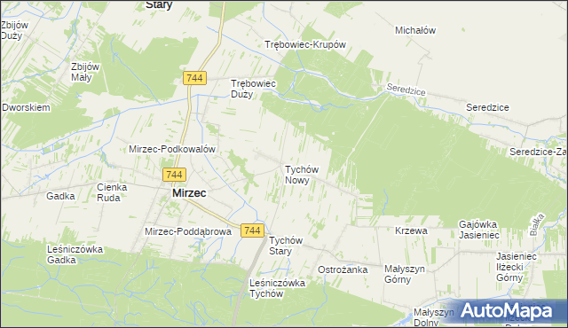 mapa Tychów Nowy, Tychów Nowy na mapie Targeo