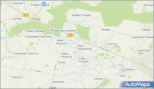 mapa Wola Mystkowska, Wola Mystkowska na mapie Targeo