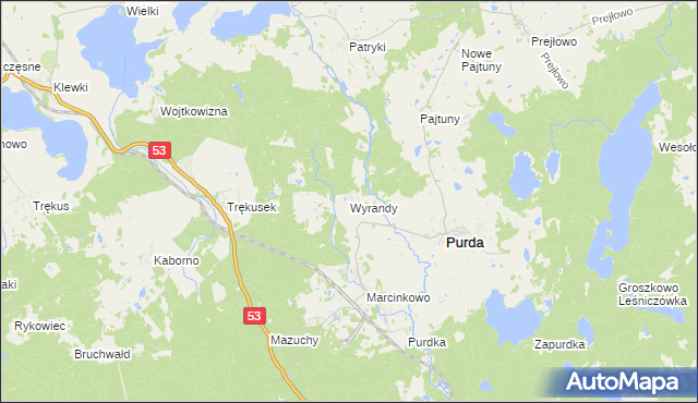 mapa Wyrandy, Wyrandy na mapie Targeo