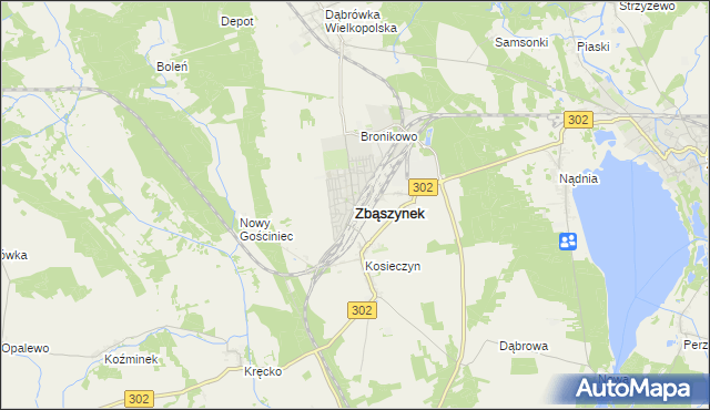 mapa Zbąszynek, Zbąszynek na mapie Targeo
