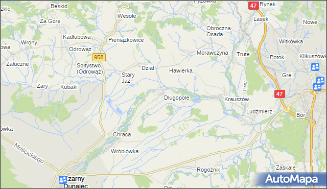 mapa Długopole, Długopole na mapie Targeo
