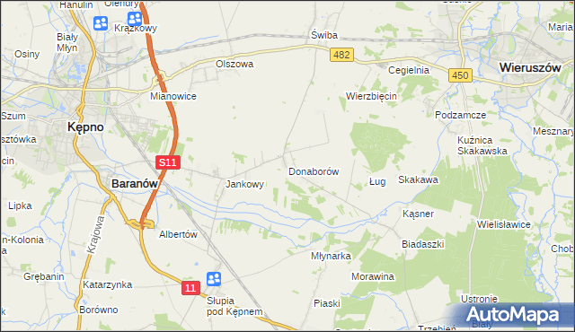 mapa Donaborów, Donaborów na mapie Targeo