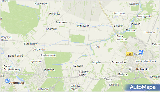 mapa Gałkówek-Parcela, Gałkówek-Parcela na mapie Targeo