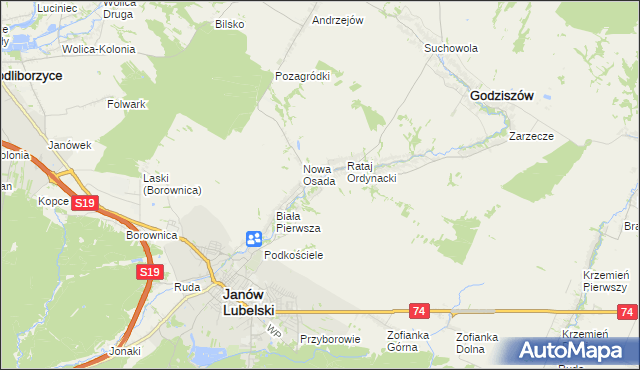mapa Kawęczyn gmina Godziszów, Kawęczyn gmina Godziszów na mapie Targeo