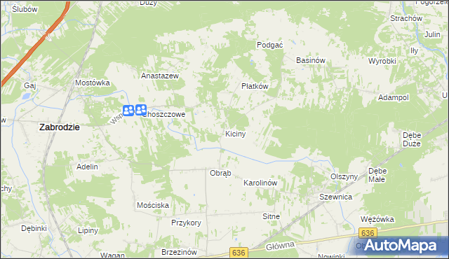 mapa Kiciny, Kiciny na mapie Targeo